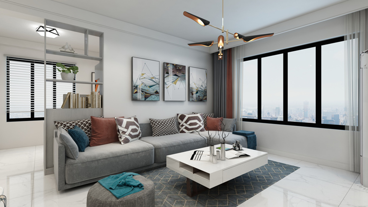 客廳百葉簾安裝效果案例