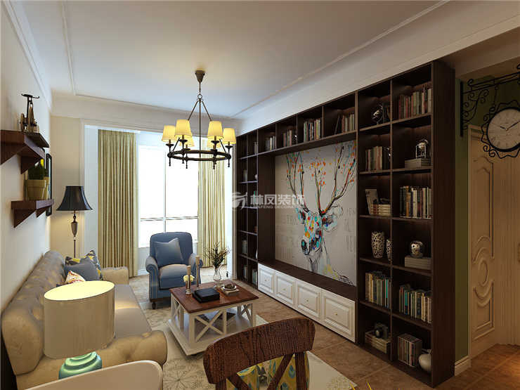 金地悅峰-110平-美式風(fēng)格-客廳 (3).jpg