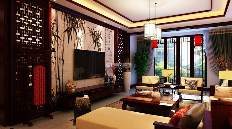 金地鉑悅-320平-中式風格-客廳05.jpg