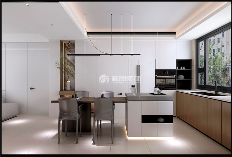 萬科·府前壹號-130平-現代奶油-餐島臺西廚房.jpg
